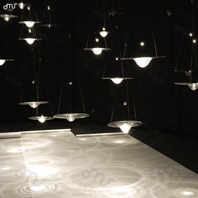 后現(xiàn)代酒店吊燈復(fù)式樓樓梯間吊燈頂級(jí)豪宅商場(chǎng)樣板間玻璃水紋吊燈