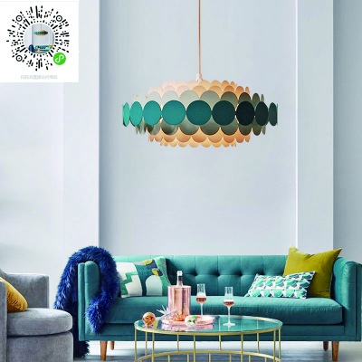 北歐現代簡約創(chuàng)意金屬客廳燈2019年新款樣板房臥室餐廳吊燈