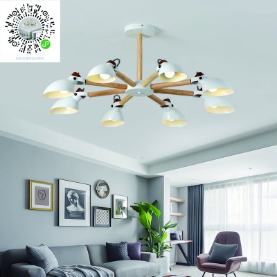 北歐馬卡龍風格燈具客廳吊燈簡約現代大廳燈原木燈餐廳臥室創(chuàng)意燈