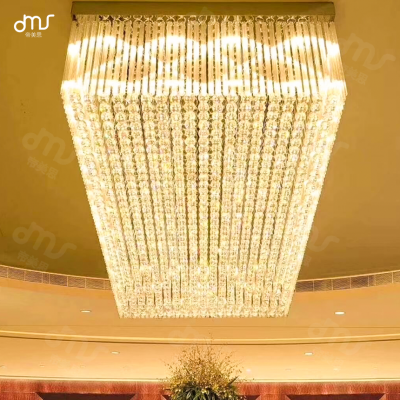 酒店大堂KTV宴會(huì)廳平板水晶燈售樓部沙盤豪宅水晶吊燈長(zhǎng)方形吊燈