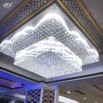 酒店大堂大型水晶燈售樓處沙盤區(qū)平板水晶燈KTV會(huì)所宴會(huì)廳水晶燈