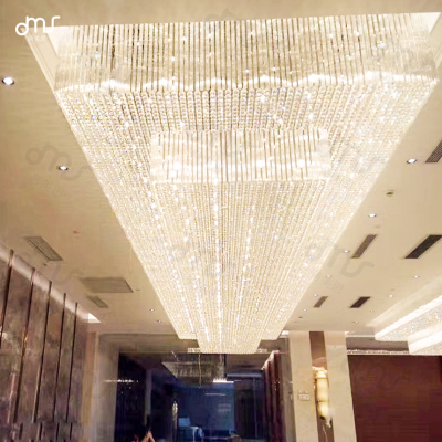 酒店會(huì)所KTV宴會(huì)廳售樓處沙盤豪宅別墅方形水晶燈非標(biāo)工程水晶燈